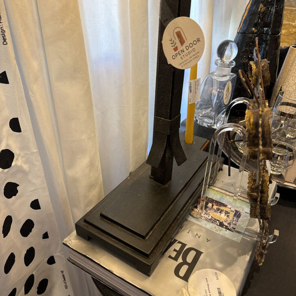 Brutalist style metal iron lamp (shade as found)