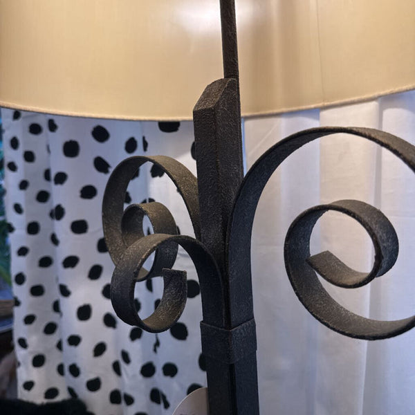 Brutalist style metal iron lamp (shade as found)