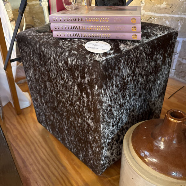 Cowhide square ottoman