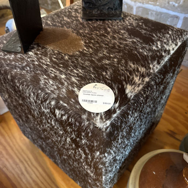 Cowhide square ottoman