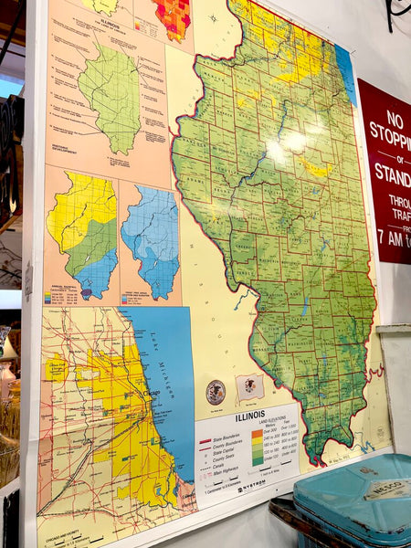 JFV ~ Vintage Illinois School Map