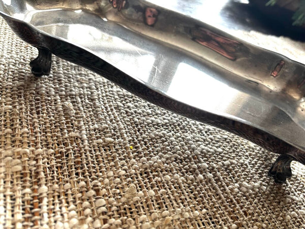 VTG Silverplated 4 Legged Snack Serving Tray 14 x 5 1/4