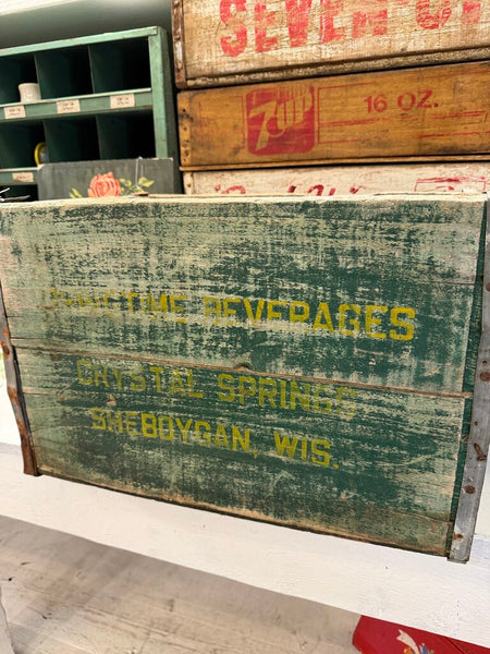 JFV ~ Vintage Springtime Beverage Crate