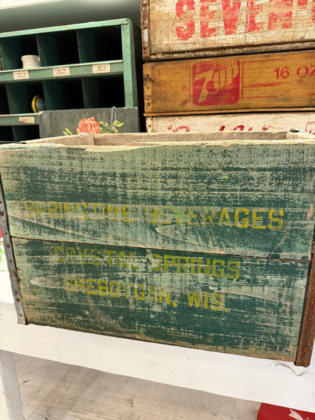 JFV ~ Vintage Springtime Beverage Crate
