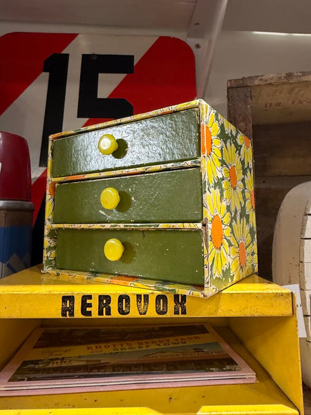 JFV ~ Vintage cardboard knickknack drawers .