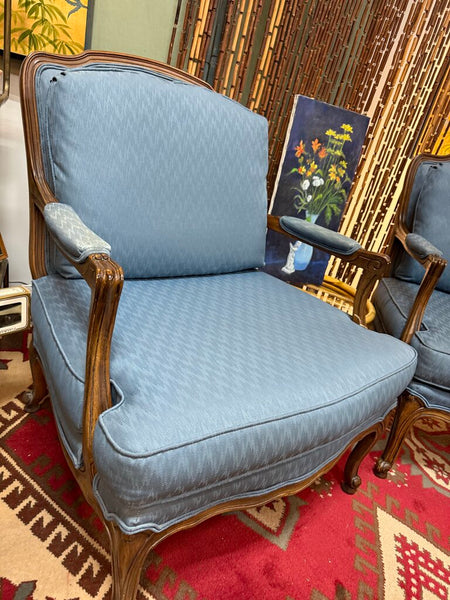 Pair of Vintage Blue Armchairs 30"Wx35"Tx27"D W2120 Pick Up Only
