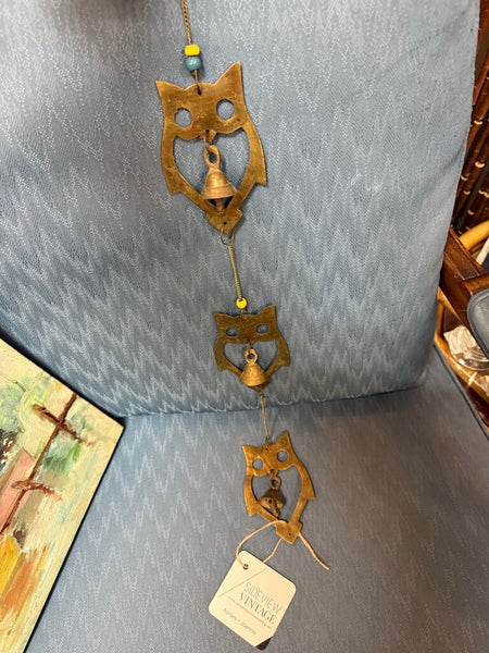 Brass Owl Bell Chime W2122