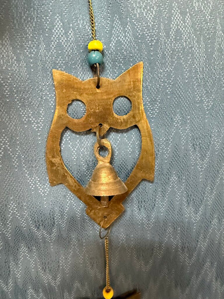 Brass Owl Bell Chime W2122
