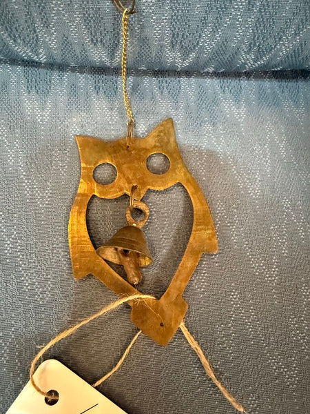Brass Owl Bell Chime W2122