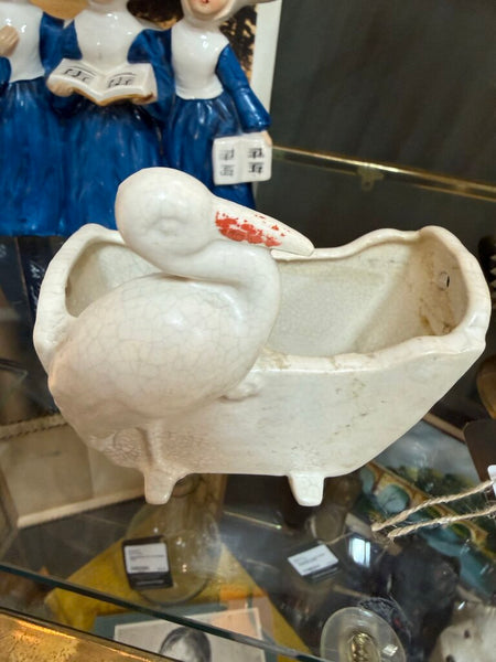 Stork with Cradle Pottery Made in Japan W1663