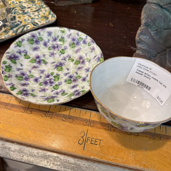 Chintz lefton violets cup and saucer (each)