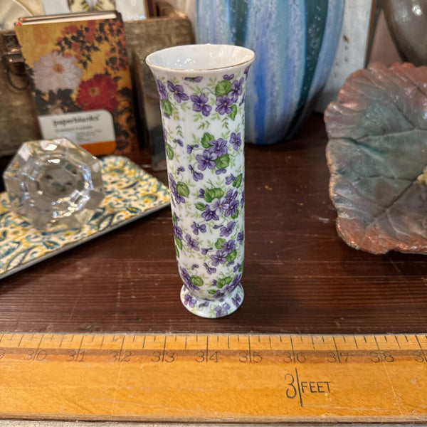 Lefton chintz bud vase 7"