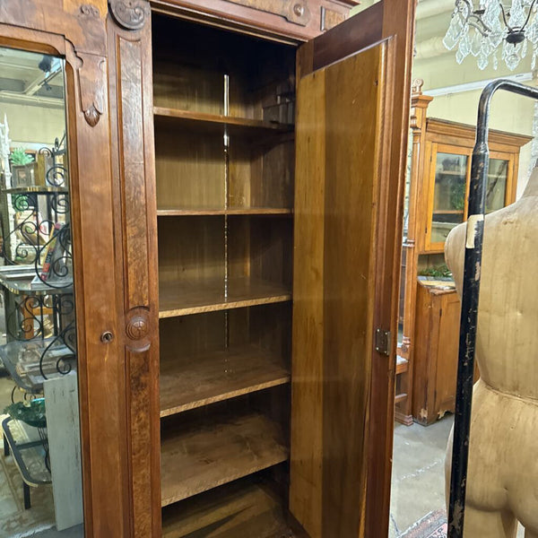Dark Wood Mirrored Armoire In Store Pick Up Only