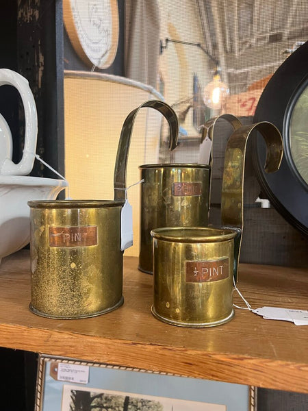 Vintage 1 pint Brass Dipper Hanging Cup