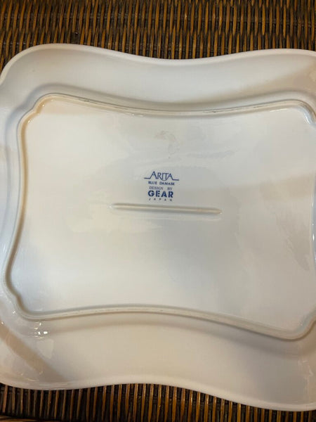 Vintage Blue Damask/Blue Bird platter