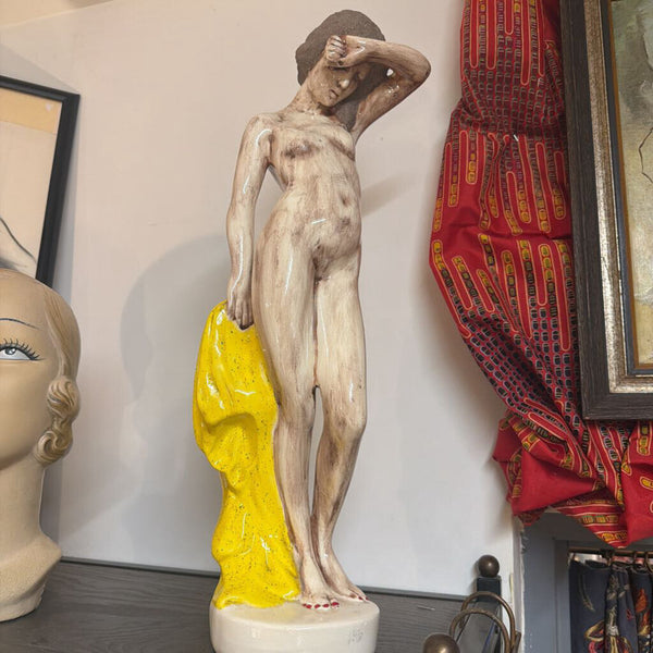 Vintage signed ceramic nude figure
