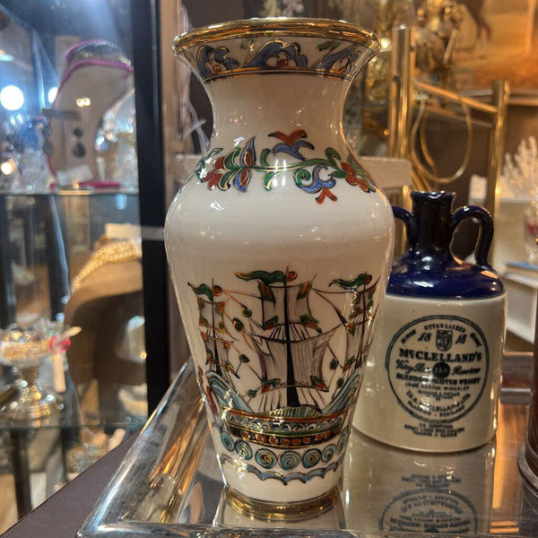 Vintage Handmade Ikaros Pottery Vase w Ship