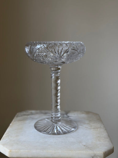 1446 American Brilliant Pedestal Crystal Candy Dish
