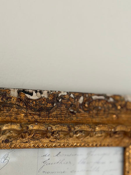 0488 Florentine Frame w/ 19th C. French Document