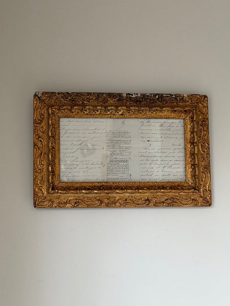 0488 Florentine Frame w/ 19th C. French Document