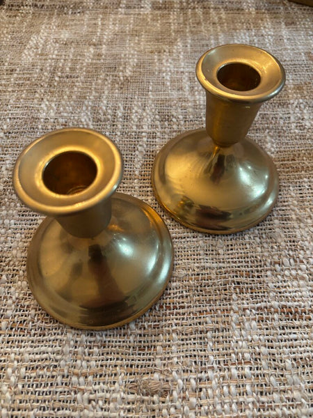 Pair of International Silver Company 24kt Gold Plated Candlesticks