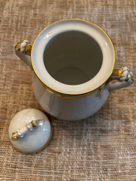 Haviland & Co Limoges Porcelain Covered Sugar Bowl and Creamer