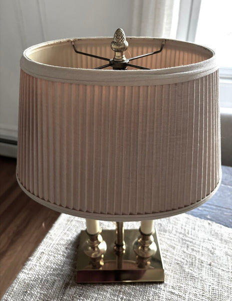 Vintage Brass Bouillotte Style Candle Stick Accent Lamp