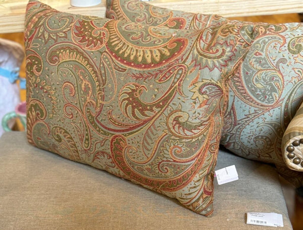 Rectangle down pillow paisley design (each)