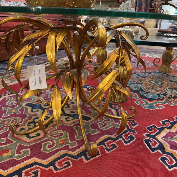 Vintage gilt tole wheat table (low)