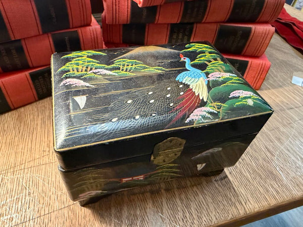 Vintage Japanese Black Lacquer Jewelry/Music Box