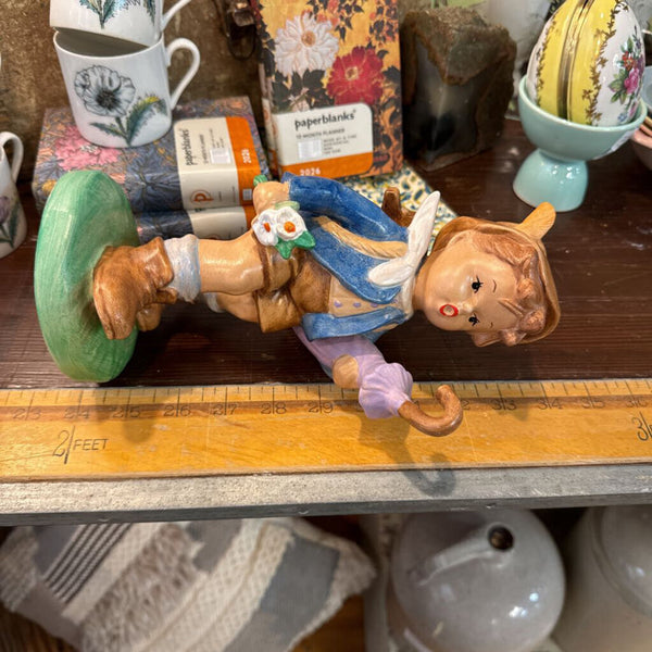 Hummel style ceramic boy 10"