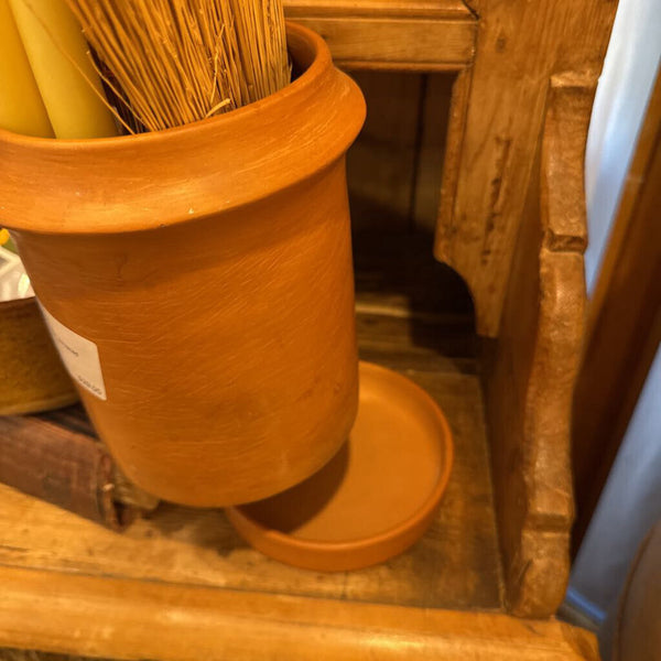 Vintage Terra cotta covered container