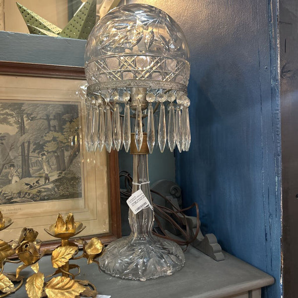 Vintage American Brilliant Period Cut Glass Lamp Late 19th C