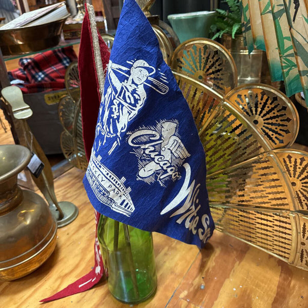 Vintage White Sox Pennant on Stick Blue 28" W1890