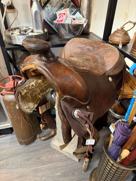 Vintage Western Saddle with stirrups