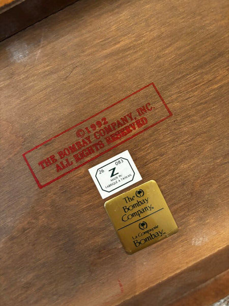 The Bombay Company Inc. Wood Jewelry Box No Key 1992
