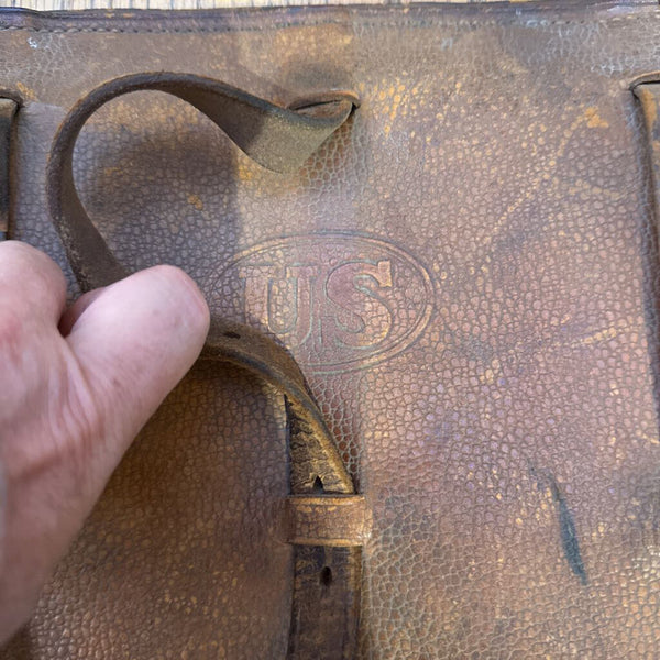 Antique military Calvary leather bag