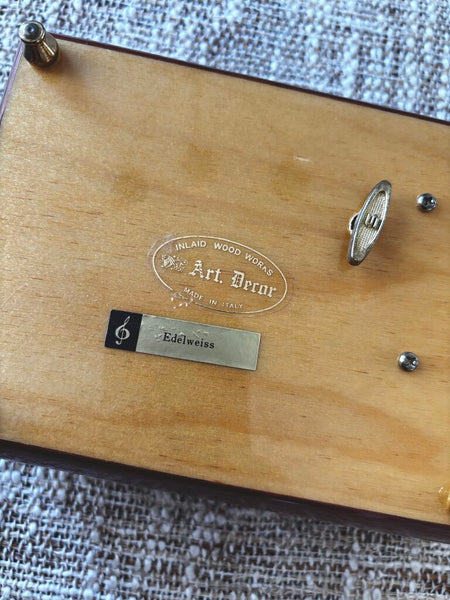 Notturno Intarsia Italy Wooden Inlay Music Box Edelweiss