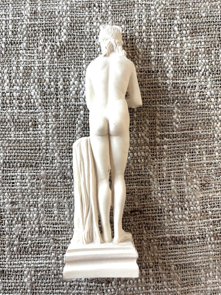 Vintage Alabaster Statue, Greek Maiden Korai 9H
