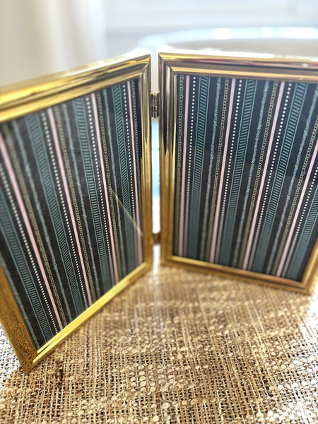 Vintage Brass Bi-Fold Frame 5x7