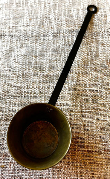 Vintage Brass Ladle Dipper With Iron Handle