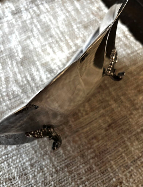 Vintage Reed & Barton 75 Silverplate Scalloped Footed Bowl 10" x 7"