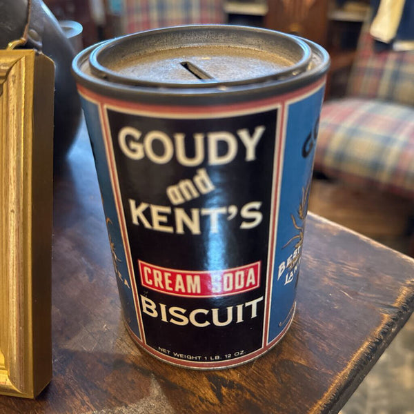 Vintage English Biscuit tin bank