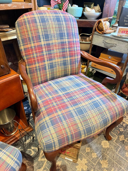 Madras Plaid Arm Chair