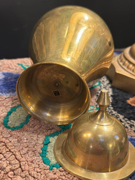 BRASS LIDDED GINGER JAR
