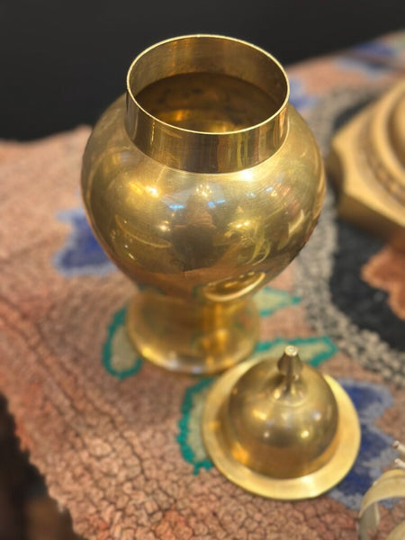 BRASS LIDDED GINGER JAR