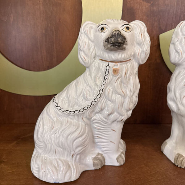 PAIR STAFFORDSHIRE DOGS10X8