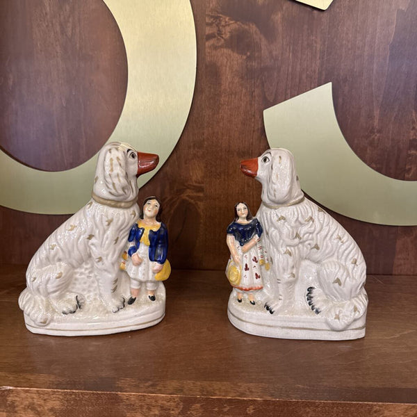 PAIR STAFFORDSHIRE DOGS 6X9