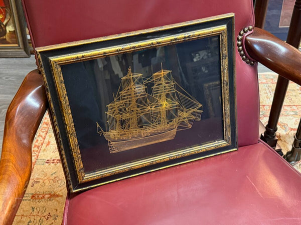 Framed Golden Silhouette, pure gold on Sterling silver, 15"x12"