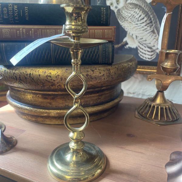 Moxie - Brass Open Work Twist Candle Holder - 8.5"